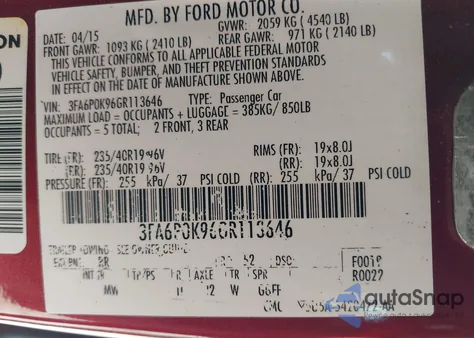 2016 Ford Fusion Titanium из США, поврежденный, VIN 3FA6P0K96GR113646